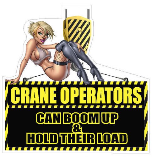 Crane operators - boom up &amp; hold their load hard hat helmet decal sticker for sale