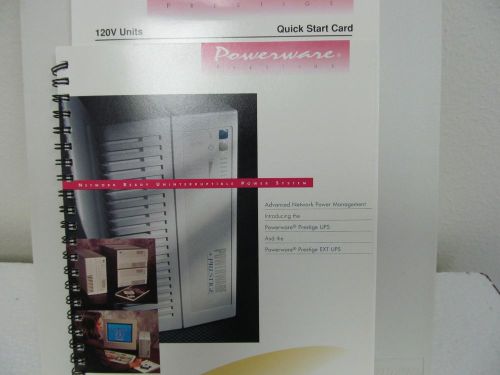 Powerware Prestige UPS and EXT UPS Power Supply Operator&#039;s Manual