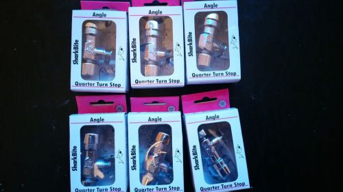 Lot of 6 1/2&#034; x 3/8&#034; sharkbite lead free 1/4-turn angle stop valve 23036-0000lf for sale