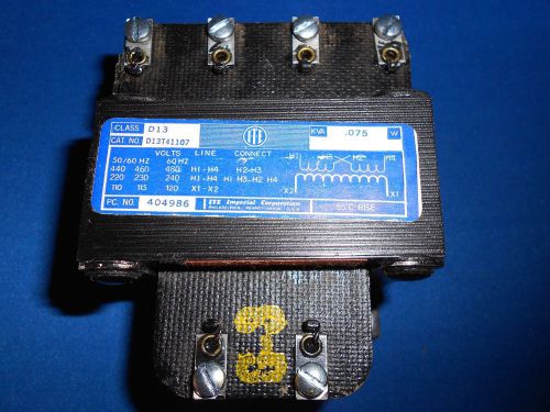 DT13T41107  TRANSFORMER PRIMARY 240/480  SEC 120  NEW OLD STOCK