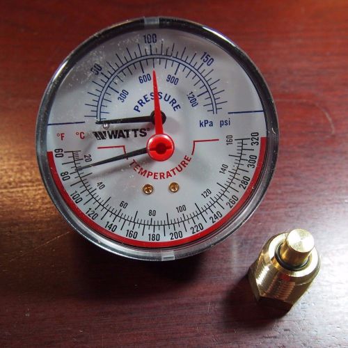 Watts DPTG-3 Combination Pressure and Temperature Gauge, NEW (IQ3)