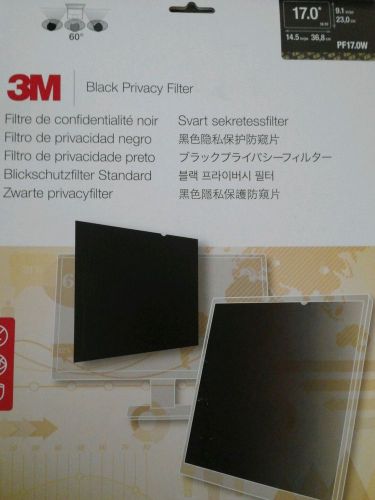 3M PF17.0W BLACK PRIVACY FILTER FOR DESKTOP LCD MONITOR 17&#034; WIDESCREEN FILTER