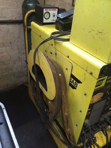 Esab dtu 300  acdc hf tig welder with valmont insert gas control, foot pedal +++ for sale