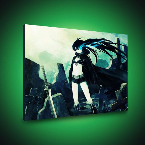 Cute Girl Black Rock Shooter,Wall Art,HD,Anime,Decal,Banner,Canvas Print