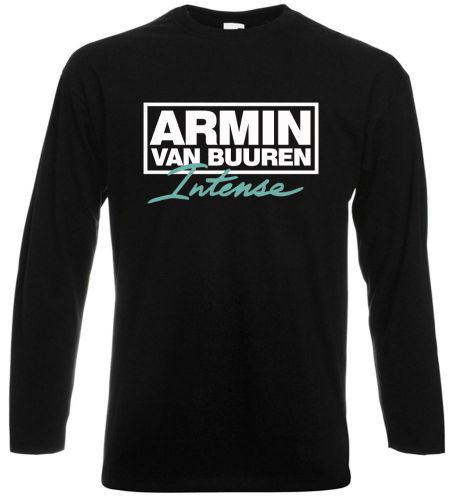 ARMIN VAN BUUREN Intense Logo Electro Music Long Sleeve Black T-Shirt Size S-3XL
