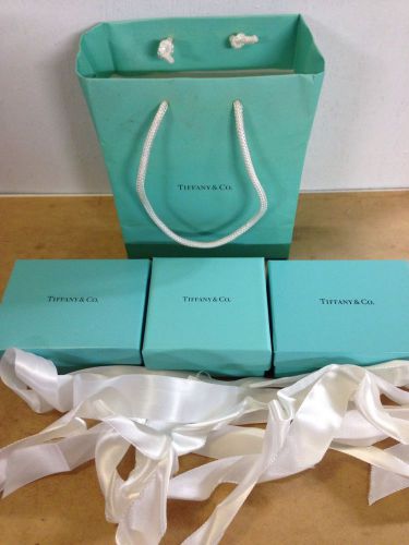3 Tiffany Jewelry Gift Boxes + 3 Shopping Bags
