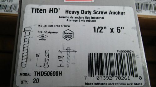 Simpson Strong Tie THD50600H Titen HD Concrete Screw Anchor Zinc 1/2&#034; x 6