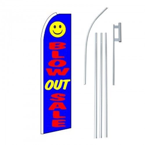 1 blow out sale flag swooper feather sign blowout banner kit made in usa (one) for sale