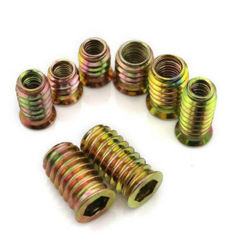 10pcs m6 m8 wood furniture internal and external thread inset nuts with washer for sale