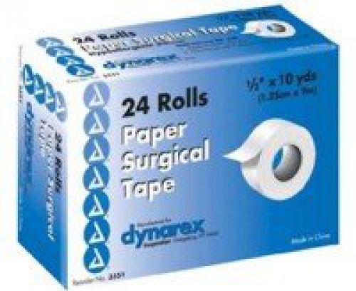 Dynarex Surgical Paper Tape Surgical 1/2 Inch x10yd 24