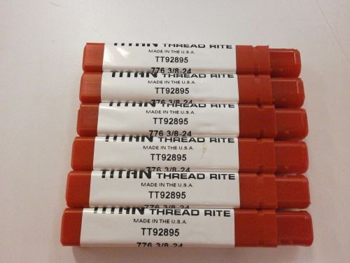 6pc) 3/8-24 h7 thread roll form plug tap tin coated titan usa tt92895 tt122 for sale
