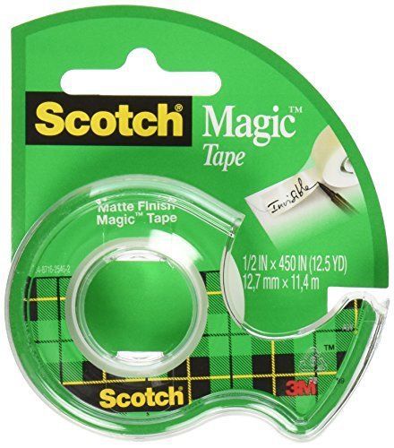 Scotch 3M Magic Tape, 1/2 x 450 Inches (Pack of 12)