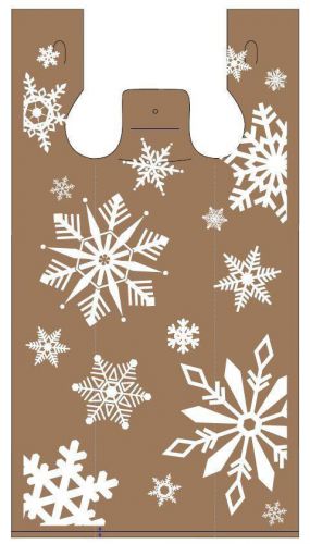 Winter Snowflake Holiday MEDIUM 100 Plastic Store T Shirt Merchandise Shop Bag
