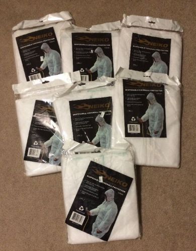 Lot of #7 New Neiko White Disposable Coverall Protector XL For Painting Cleaning