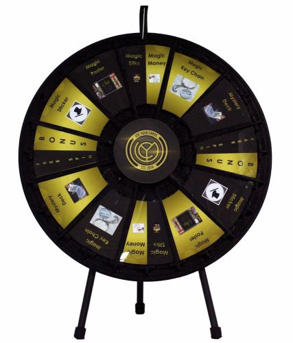 31&#034; Insert Your Own Graphics Prize Wheel with 12-24 Slots on a Floor stand