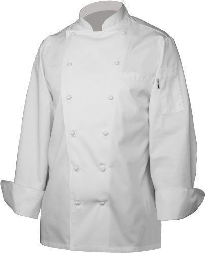 New! Chef Works CCHR-WHT Henri Executive Chef Coat, White, Size 44