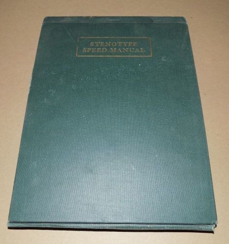Stenotype Speed Manual 1936 Vintage Typing typewriter old Book stenogaphy