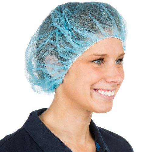Axtry disposable non woven bouffant hair net cap blue 21 inch - 50 count for sale