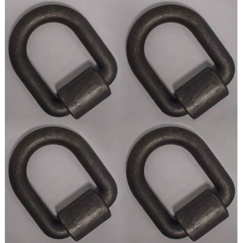 (4) 1&#034; Forged Weld-on D Ring Towing Truck Chain Rope Tie Down DOT Reqd WLL Rings