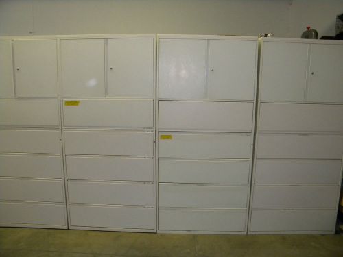 42&#034;w herman miller meridian 5 draw lateral file w/ storage cabinet w/ lock &amp; key for sale