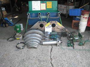 GREENLEE 884/885 1-1/4&#034; TO 5&#034; HYDRAULIC CONDUIT BENDER W/ 960 PUMP &amp; 1802 TABLE