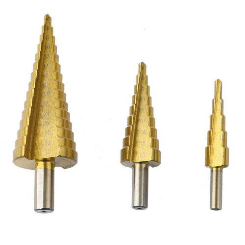 3Pcs/lot HSS Steel Cone Coated Tool Set Hole Cutter 4-12/20/32mm Wholesale