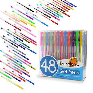 48 Thornton&#039;s Art Supply Premium Assorted Art Colors Craft School Sketch Gel Pen