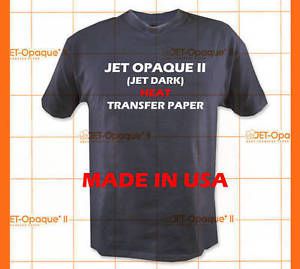 Jet Opaque II T-shirt Inkjet Dark Iron On Transfer Paper 10Pk :)