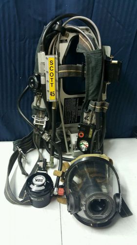Scott 4.5 ap50 air pack harness scba harness pak frame mask e-z flo regulator for sale