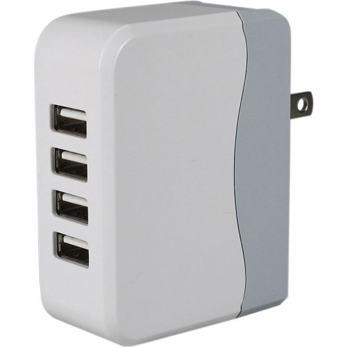 QVS 4-Port 4.9Amp USB Universal AC Charger with Folding Electronic NEW