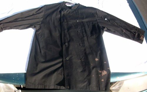 Chef Coat 1 Used Chef Works Black Size Medium 3/4 Sleeve Cotton Blend