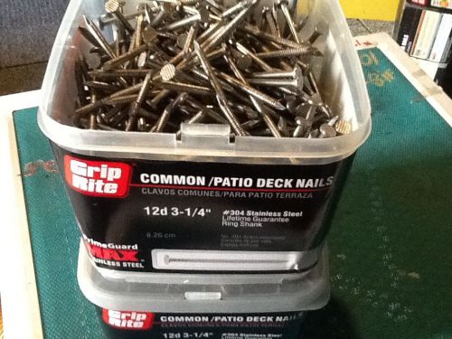 10 Lbs. Grip Rite Common/Patio Deck stainless steel 12d 3-1/4&#034; Nails Ring Shank