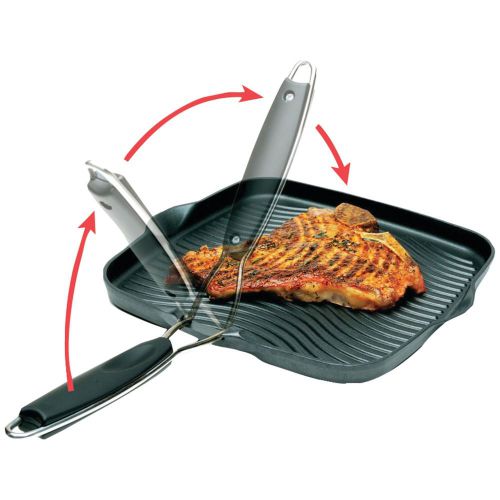 STARFRIT 30036-006-SPEC 10&#034; x 10&#034; Grill Pan with Foldable Handle