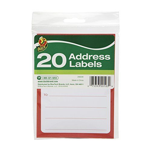 Duck Brand To/From Pressure-Sensitive Address Mailing Labels, 20 Label Pack