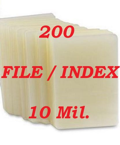 Laminating laminator pouches sheets 3-1/2 x 5-1/2 card (200- pack) 10 mil for sale