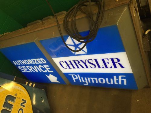 Chrysler Plymouth Vintage lighted sign Service Station Gas oil car advertising