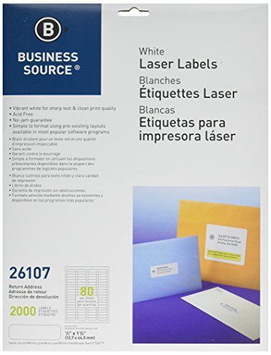 Business Source Laser Return Address Labels - Pack of 2000