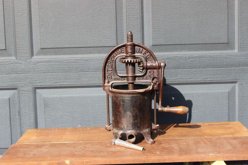 Vintage cast iron enterprise 2 quart sausage stuffer fruit lard wine press for sale