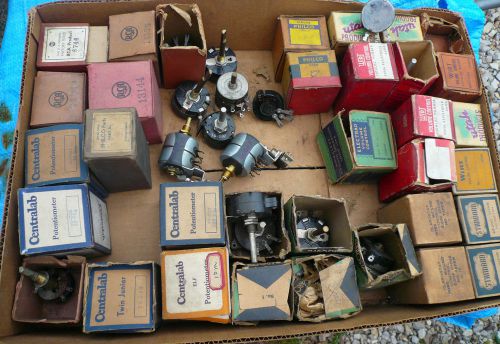 NOS Lot of 42 Vintage Pots Potentiometers / Rheostats 30s-40s-50s Tube Radio