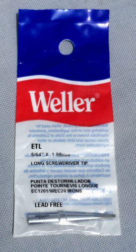 2 Genuine Weller Replacement Solder Tips  ETL Long Screwdriver Tip