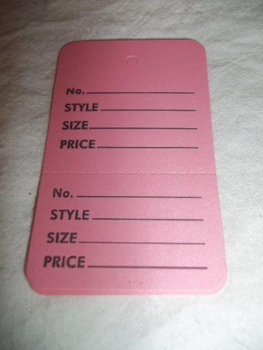 New retail store tags perforated unstrung price merchandise pink-white 400+ for sale