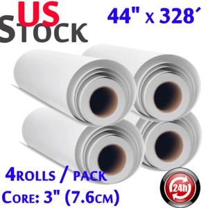 US 4rolls 44&#034; x 328&#039; Dye Sublimation Heat Transfer Paper FOR Polyester 100GSM