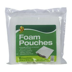 Duck Brand 12 in. x 12 in. White Foam Pouches, 8-pack