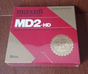 MAXELL MINI-FLOPPY DISK MD2-HD NEW SEALED 10CT BOX