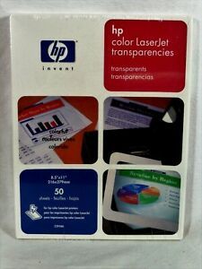 HP COLOR LASERJET TRANSPARENCIES. 50 SHEETS, NEW IN UNOPENED BOX.
