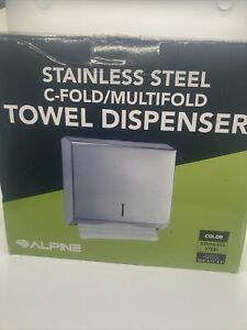 Alpine Stainless Steel Wall Mount C-Fold Multi fold Paper Holder Towel Dispenser