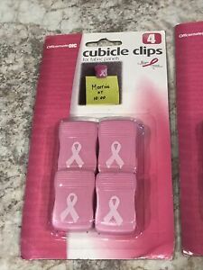 OIC 08916 - 8 Pink Cubicle Clips for Fabric Panels - New