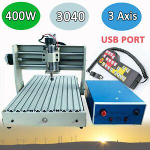 3040 USB 3 Axis CNC 400W Router Engraver 3D Woodworking Drill Machine +Handwheel