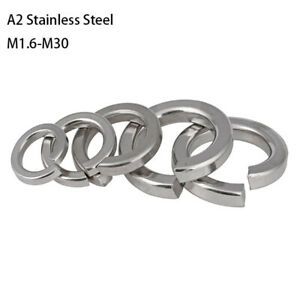 A2 Stainless Steel Spring Locking Washers M1.6 M2 M3 M4 M5 M6 M8 M10 M12-M30