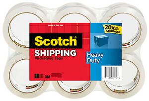 Shipping Packaging Tape, 1.88-In. x 54.6-Yd., 6-Pk. -3850-6-ESF